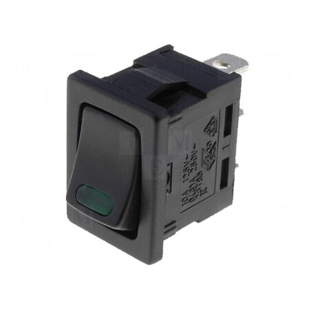 Rocker SPST 2 ON-OFF 16A/12VDC Negru cu LED 12V | Electronic-mag.ro | Componente Electronice