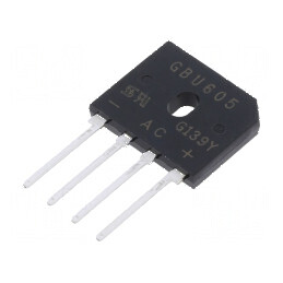 Punte redresoare monofazată Urmax 600V 6A 175A plată | Electronic-mag.ro | Componente Electronice