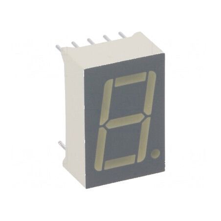 Afișaj LED 7 segmente 14,22mm 0,56, Verde Catod, Nr. Car: 1 | Electronic-mag.ro | Componente Electronice