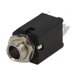 Conector Jack 6,3mm Soclu Mamă Mono Piste 2 Drept THT | Electronic-mag.ro | Componente Electronice