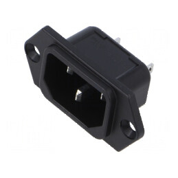 Conector alimentare AC soclu tată 10A 250VAC IEC 60320 IP40 | Electronic-mag.ro | Componente Electronice