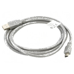 Cablu USB 2.0 A la mini B aurit 1,8m gri | Electronic-mag.ro | Componente Electronice