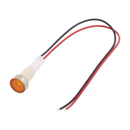 Lampă LED plată galbenă 12VDC 12VAC Ø10mm plastic | Electronic-mag.ro | Componente Electronice