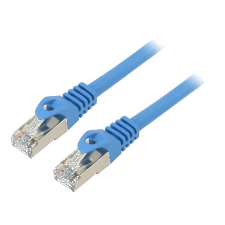 Patch cord F/UTP 6 litat CCA PVC albastru 1m 26AWG | Electronic-mag.ro | Componente Electronice