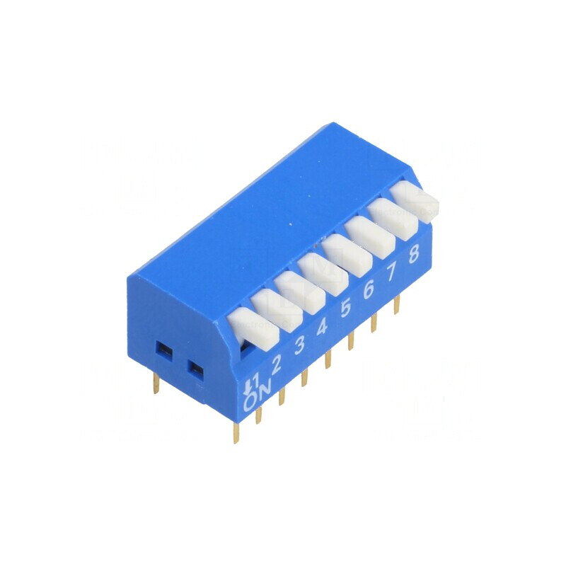 Comutator DIP-SWITCH 8 Secţiuni ON-OFF 0,05A 12VDC | Electronic-mag.ro | Componente Electronice