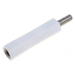 Bucșă izolantă M3 22mm UL94V-2 poliamidă | Electronic-mag.ro | Componente Electronice