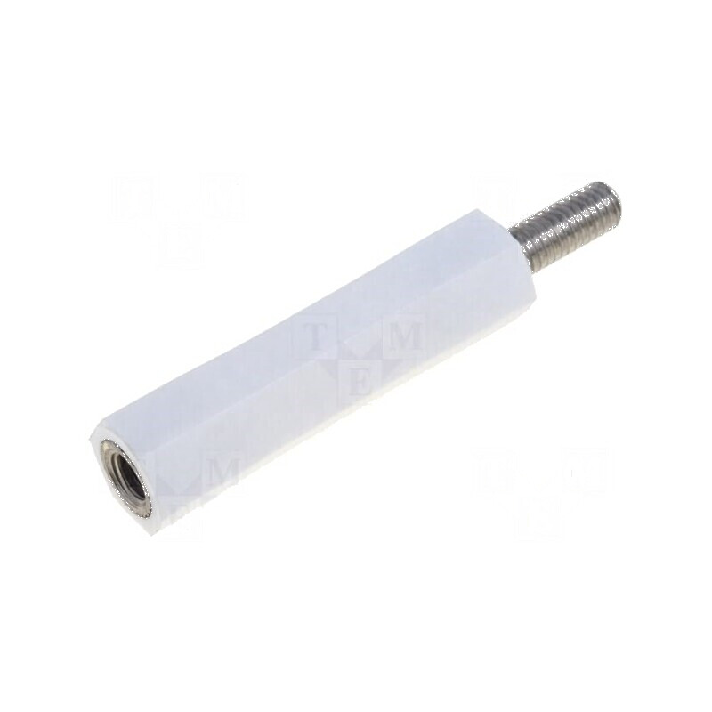 Bucșă izolantă M3 22mm UL94V-2 poliamidă | Electronic-mag.ro | Componente Electronice