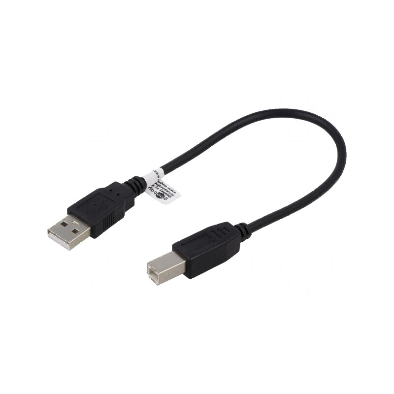Cablu USB 2.0 A-B 0,25m negru Fire CCS | Electronic-mag.ro | Componente Electronice Cablu USB 2.0 A-B 0,25m negru Fire CCS | Electronic-mag.ro | Componente Electronice