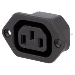 Conector alimentare AC soclu mamă 10A 250VAC IEC 60320 | Electronic-mag.ro | Componente Electronice