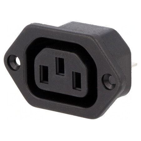 Conector alimentare AC soclu mamă 10A 250VAC IEC 60320 | Electronic-mag.ro | Componente Electronice
