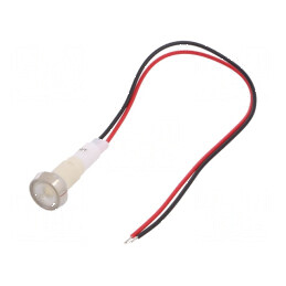 Lampă LED plată albă 24VDC 24VAC Ø10mm plastic | Electronic-mag.ro | Componente Electronice