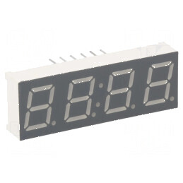 Afișaj LED 7 segmente 9,9mm roșu 4 caractere 30-60mcd | Electronic-mag.ro | Componente Electronice