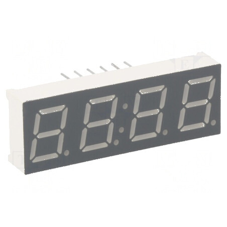 Afișaj LED 7 segmente 9,9mm roșu 4 caractere 30-60mcd | Electronic-mag.ro | Componente Electronice