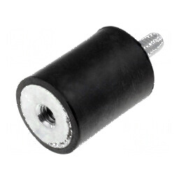 Atenuator de vibraţii M4 15mm gumă 20mm lungime 4mm înălţime 150N | Electronic-mag.ro | Componente Electronice