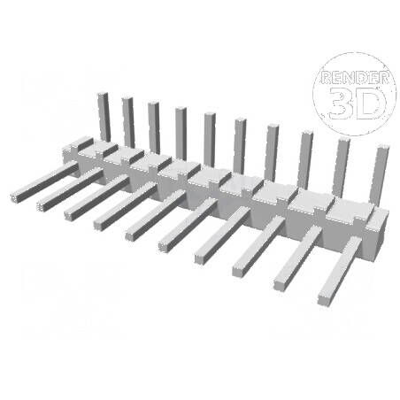 Conector AMPMODU MOD II tată PIN 10 pentru şiruri pini | Electronic-mag.ro | Componente Electronice