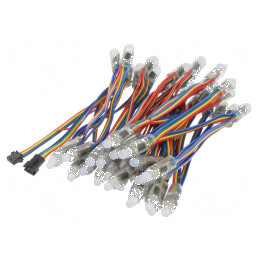 Banda LED RGB 50 diode Ø12mm cu Controler WS2801 5VDC | Electronic-mag.ro | Componente Electronice