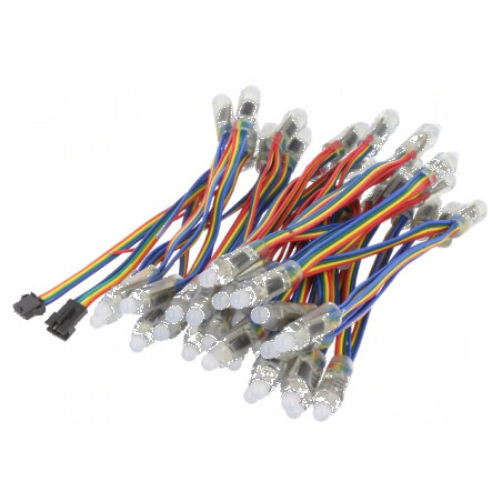 Banda LED RGB 50 diode Ø12mm cu Controler WS2801 5VDC | Electronic-mag.ro | Componente Electronice