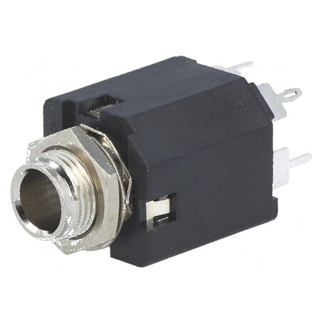 Conector Jack 6,3mm Soclu Mamă Stereo cu Întrerupător Dublu | Electronic-mag.ro | Componente Electronice