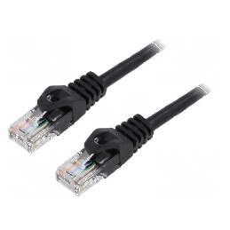 Cablu patch U/UTP 6 litat Cu LSZH negru 0,5m 26AWG 8 fire | Electronic-mag.ro | Componente Electronice