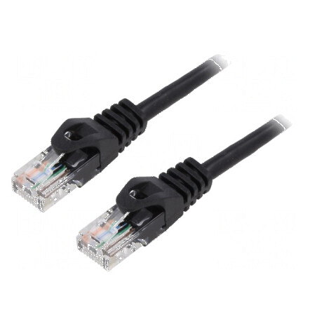 Cablu patch U/UTP 6 litat Cu LSZH negru 0,5m 26AWG 8 fire | Electronic-mag.ro | Componente Electronice