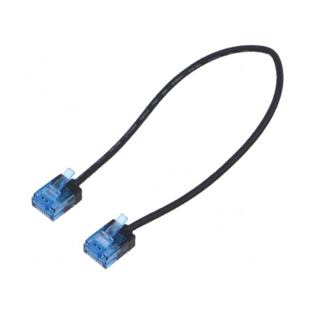 Cablaj patch U/UTP 6a 0,25m LSZH negru 32AWG | Electronic-mag.ro | Componente Electronice