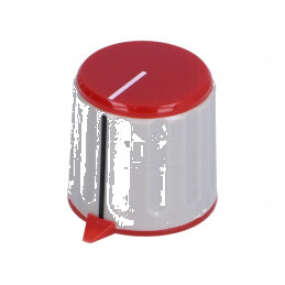 Buton rotativ ABS cu indicator Ø21,7x19,8mm gri roșu | Electronic-mag.ro | Componente Electronice