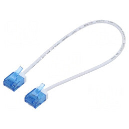 Patch cord U/UTP 6a 0,25m LSZH alb 32AWG | Electronic-mag.ro | Componente Electronice