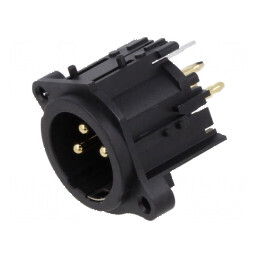 Conector XLR soclu tată 3 pini dreaptă pentru PCB cu înşurubare | Electronic-mag.ro | Componente Electronice
