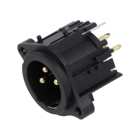 Conector XLR soclu tată 3 pini dreaptă pentru PCB cu înşurubare | Electronic-mag.ro | Componente Electronice