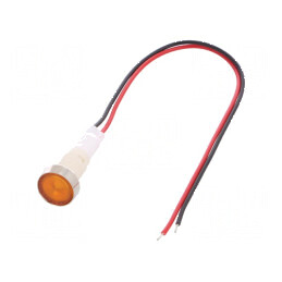 Lampă LED plată galbenă 110VDC 110VAC Ø10mm | Electronic-mag.ro | Componente Electronice