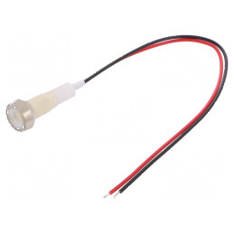 Lampă LED plată albă 230VDC 230VAC Ø10mm plastic | Electronic-mag.ro | Componente Electronice