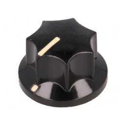 Buton rotativ bachelită cu indicator Ø6mm Ø15x12,3mm | Electronic-mag.ro | Componente Electronice