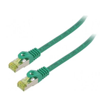 Patch cord S/FTP 6a 0,25m verde LSZH 27AWG | Electronic-mag.ro | Componente Electronice