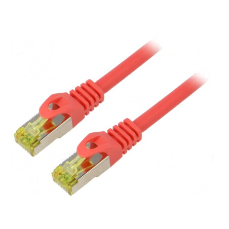 Patch cord S/FTP 6a 0,25m LSZH roşu 27AWG | Electronic-mag.ro | Componente Electronice
