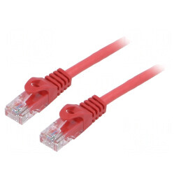 Cabluri patch U/UTP 6 litat CCA PVC roșu 1,5m 26AWG 8 fire | Electronic-mag.ro | Componente Electronice