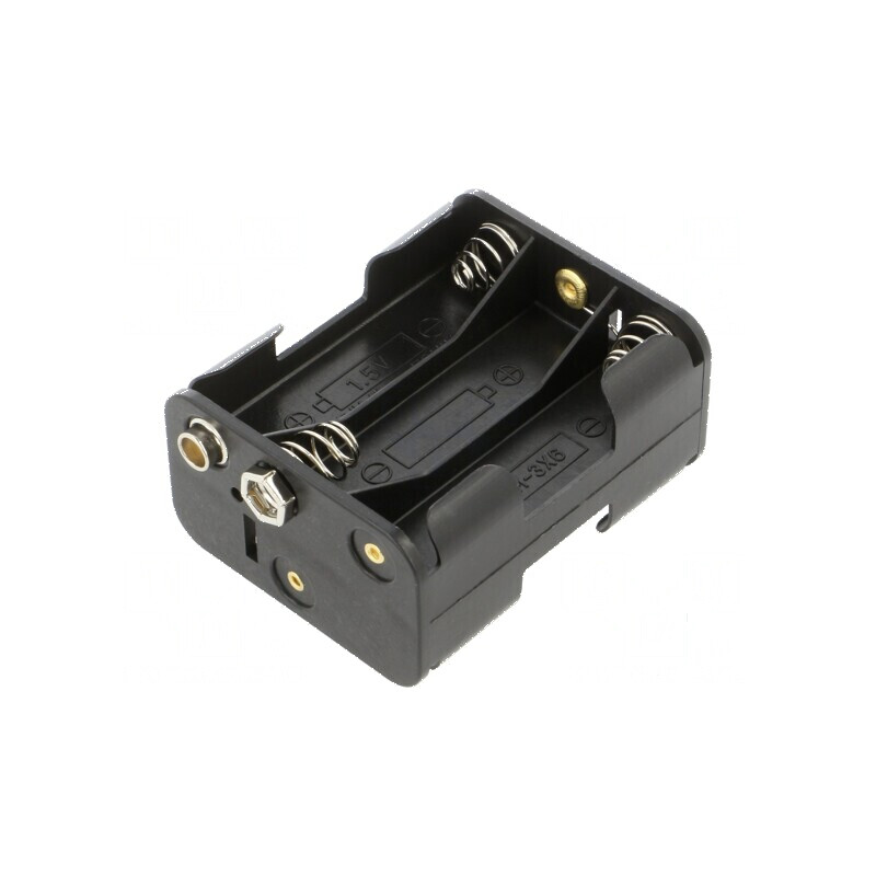 Suport baterii AA R6 6F22 negru | Electronic-mag.ro | Componente Electronice