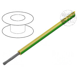 Cablu SiF 1x2,5mm2 cu litat din cupru, silicon verde-galben, temperatură -60 până la 180°C | Electronic-mag.ro | Componente Electronice