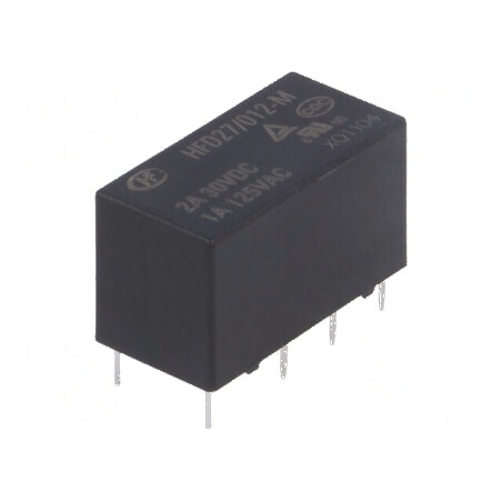 Releu electromagnetic DPDT 12VDC 2A 1A/125VAC pentru PCB | Electronic-mag.ro | Componente Electronice