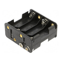Suport baterii AA R6 8 sloturi tip 6F22 negru | Electronic-mag.ro | Componente Electronice
