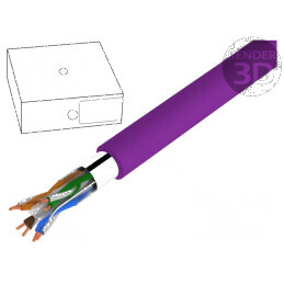 Cablu F/UTP 4x2x23AWG 100m LSZH violet 6mm | Electronic-mag.ro | Componente Electronice