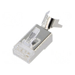 Conector RJ45 Cat 6a ecranat 8p8c | Electronic-mag.ro | Componente Electronice