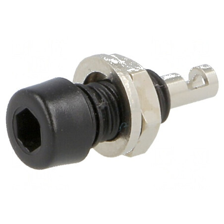 Conector banană 2mm soclu 10A 60VDC negru 17mm | Electronic-mag.ro | Componente Electronice