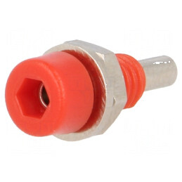 Conector banană 2mm soclu 10A 60VDC roșu 17mm | Electronic-mag.ro | Componente Electronice