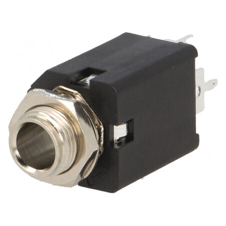 Conector Jack 6,3mm soclu mamă mono THT drept | Electronic-mag.ro | Componente Electronice