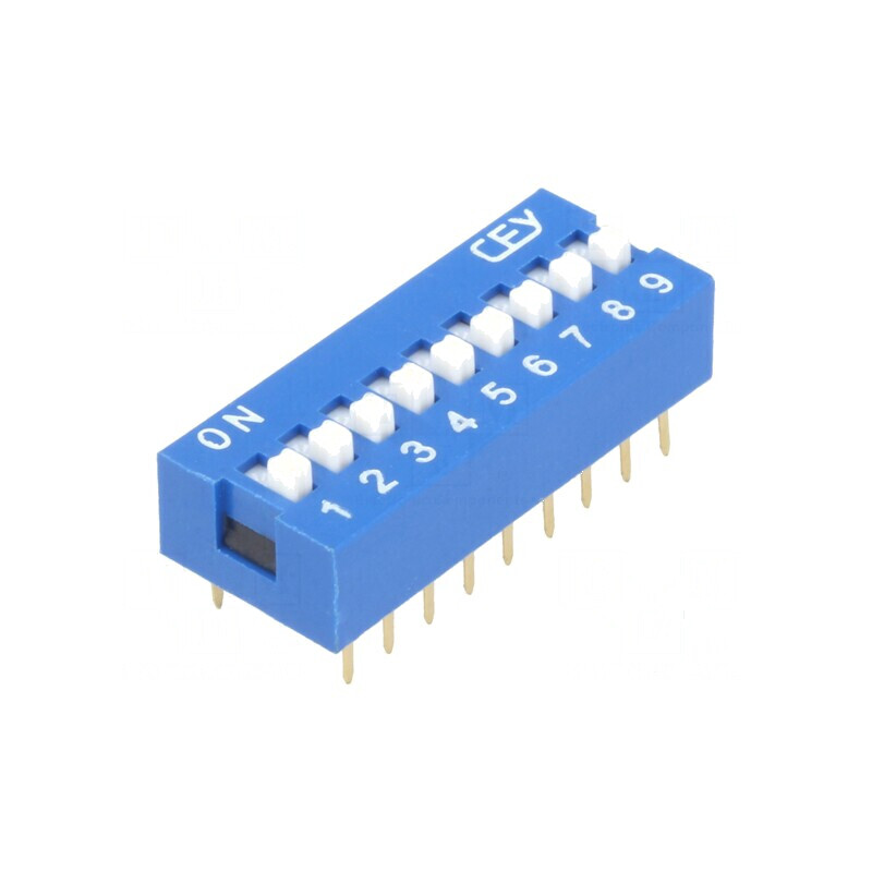 Comutator DIP-SWITCH 9 Secţiuni ON-OFF 0,05A 12VDC | Electronic-mag.ro | Componente Electronice Comutator DIP-SWITCH 9 Secţiuni ON-OFF 0,05A 12VDC | Electronic-mag.ro | Componente Electronice