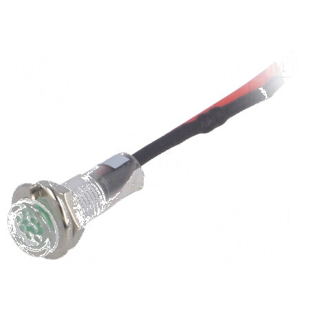 Lampă LED plată verde 24VDC Ø5,2mm IP40 ØLED 3mm | Electronic-mag.ro | Componente Electronice