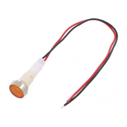 Lampă LED plată galbenă 230VDC 230VAC Ø10mm | Electronic-mag.ro | Componente Electronice