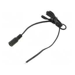 Cablu 2x0,5mm2 DC 5,5/2,1 soclu drept negru/gri 1m | Electronic-mag.ro | Componente Electronice