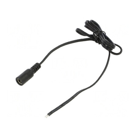 Cablu 2x0,5mm2 DC 5,5/2,1 soclu drept negru/gri 1m | Electronic-mag.ro | Componente Electronice