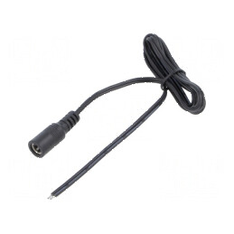 Cablu DC 5,5/2,5 soclu drept 1m 2x0,5mm2 negru/gri | Electronic-mag.ro | Componente Electronice